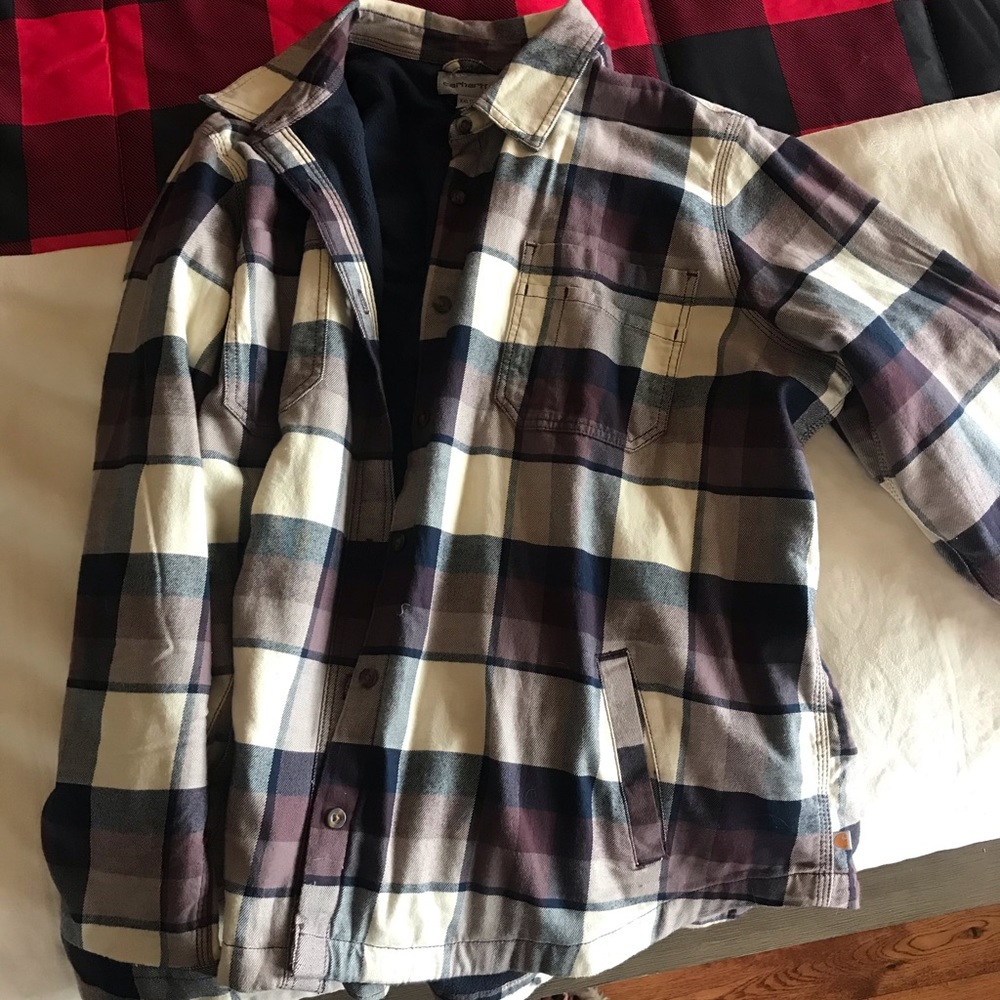 Carhartt Plaid button front lined flannel